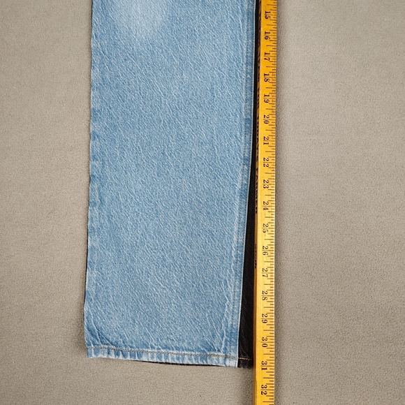 Pacsun 90s Boyfriend Jeans Women XXS 00 Blue Black Colorblock Denim Straight Leg - Picture 2 of 10